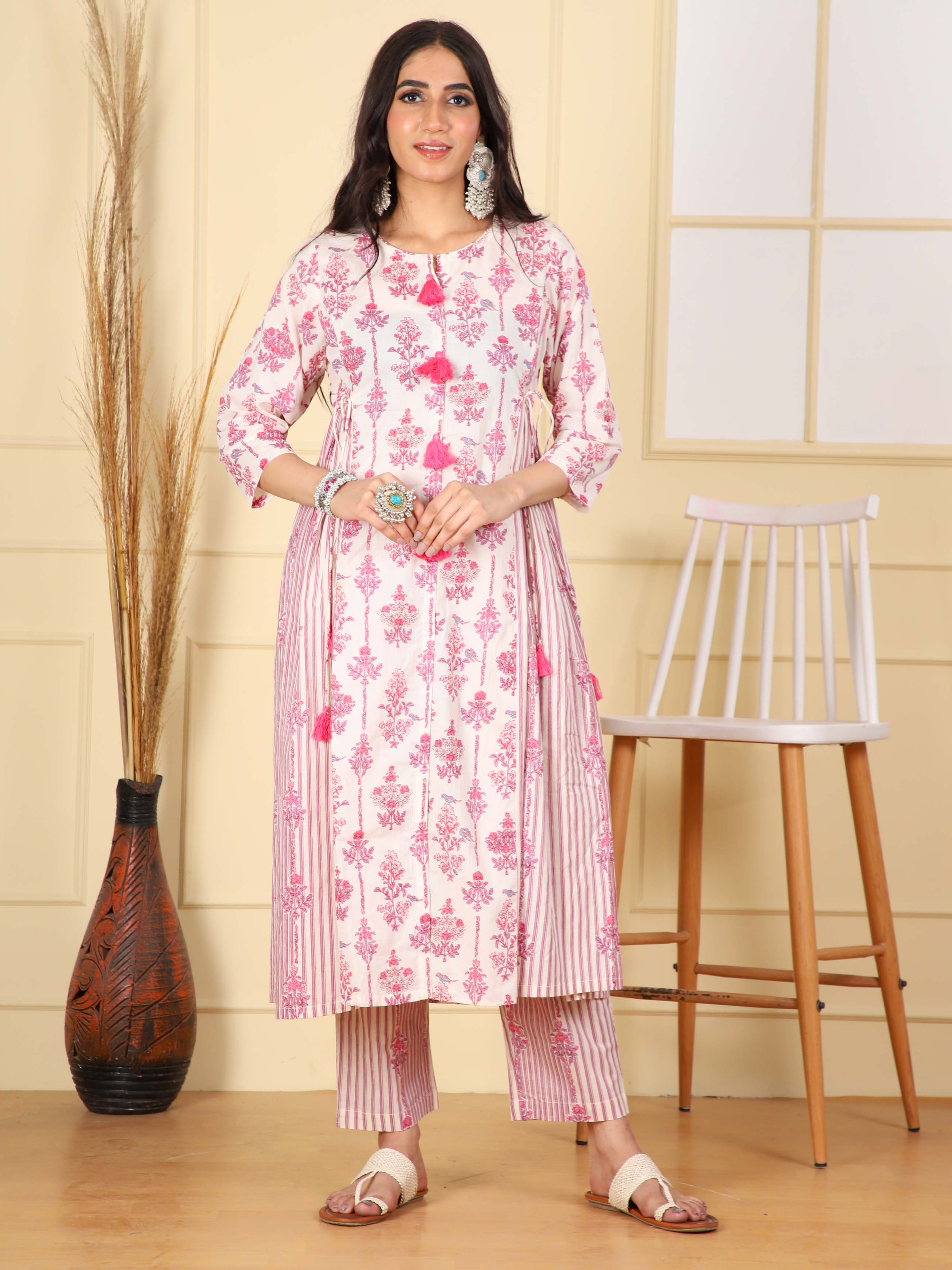 Cotton Printed Kurta with Pants