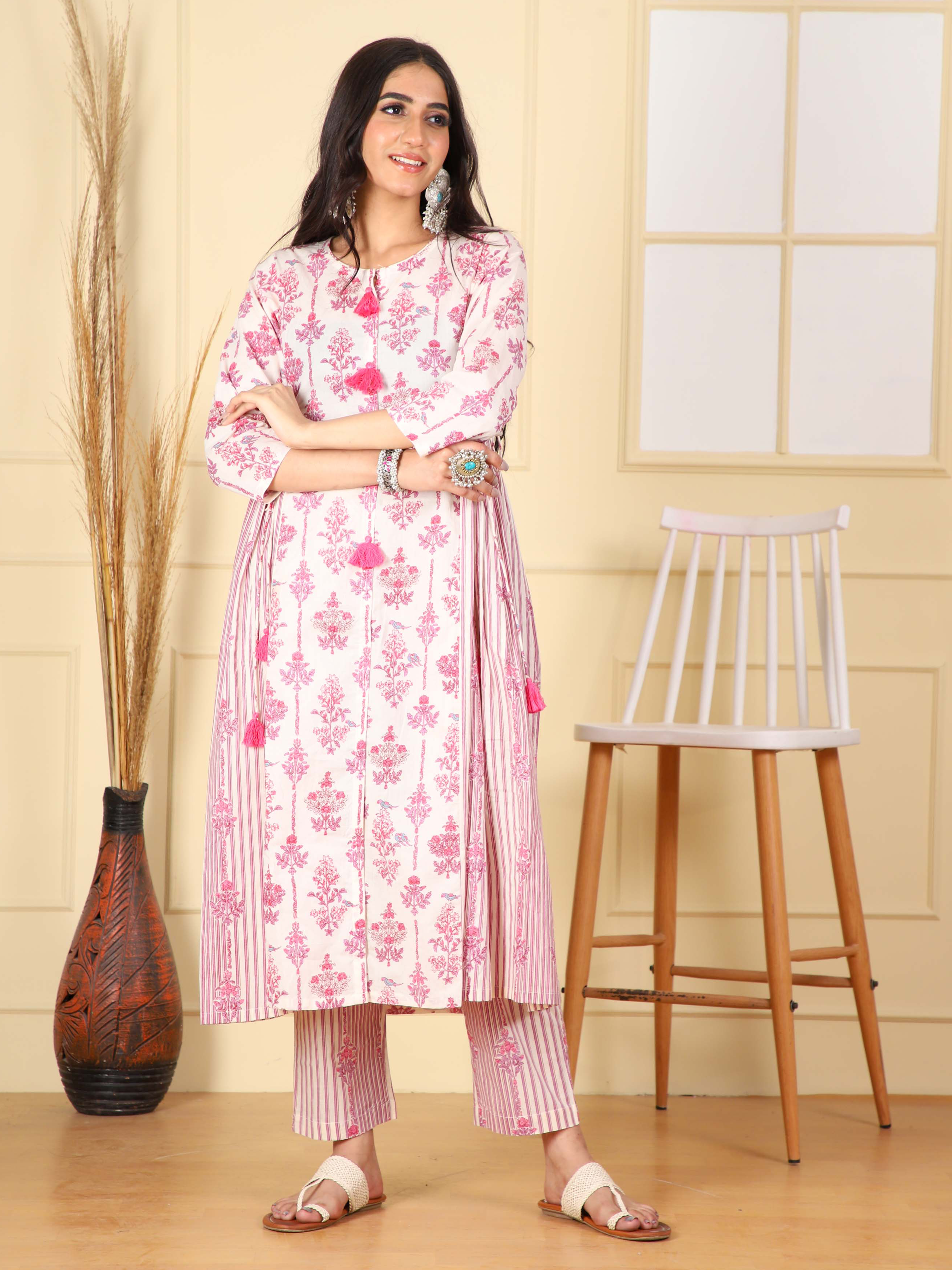 Cotton Printed Kurta with Pants