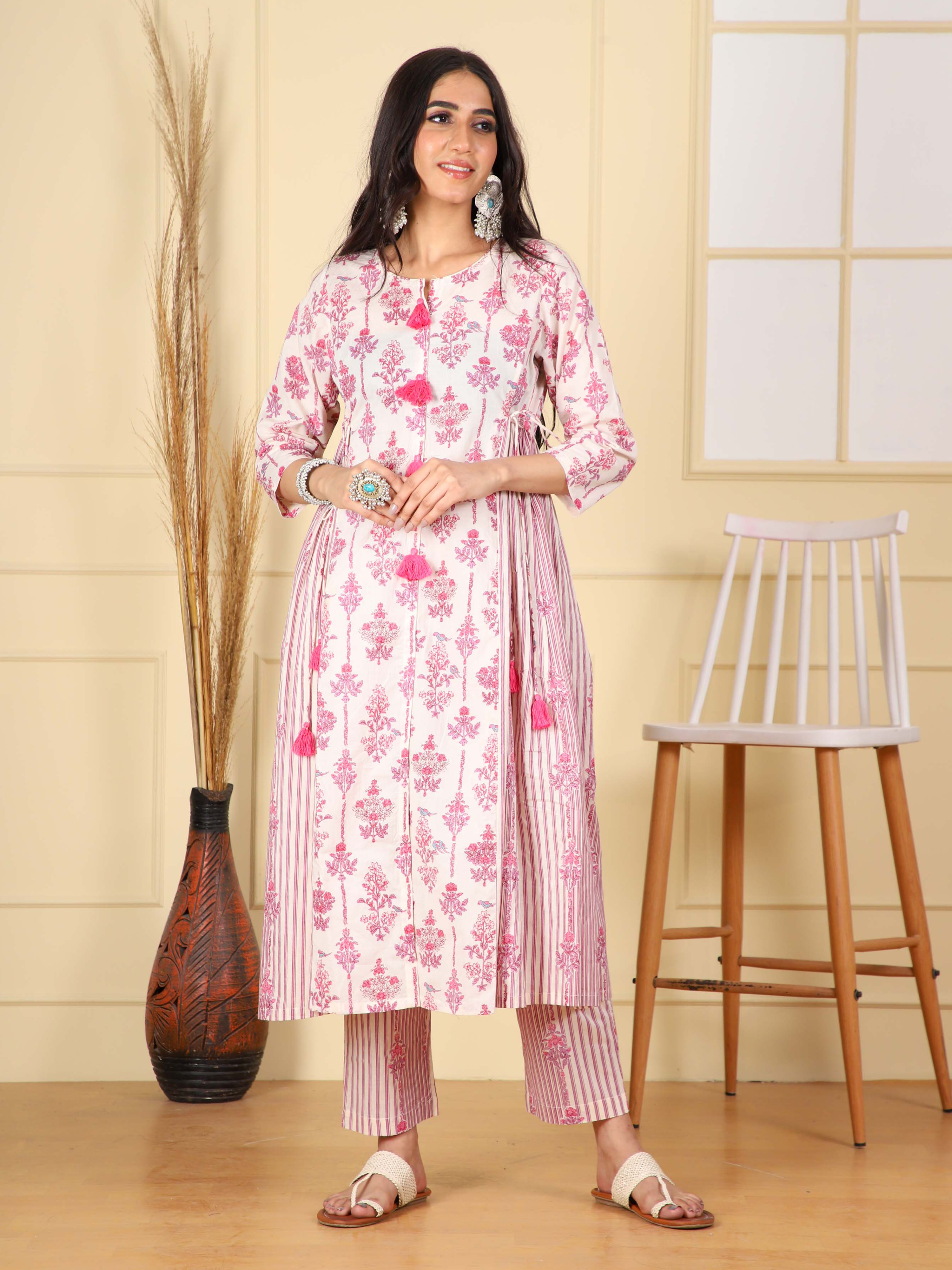 Cotton Printed Kurta with Pants