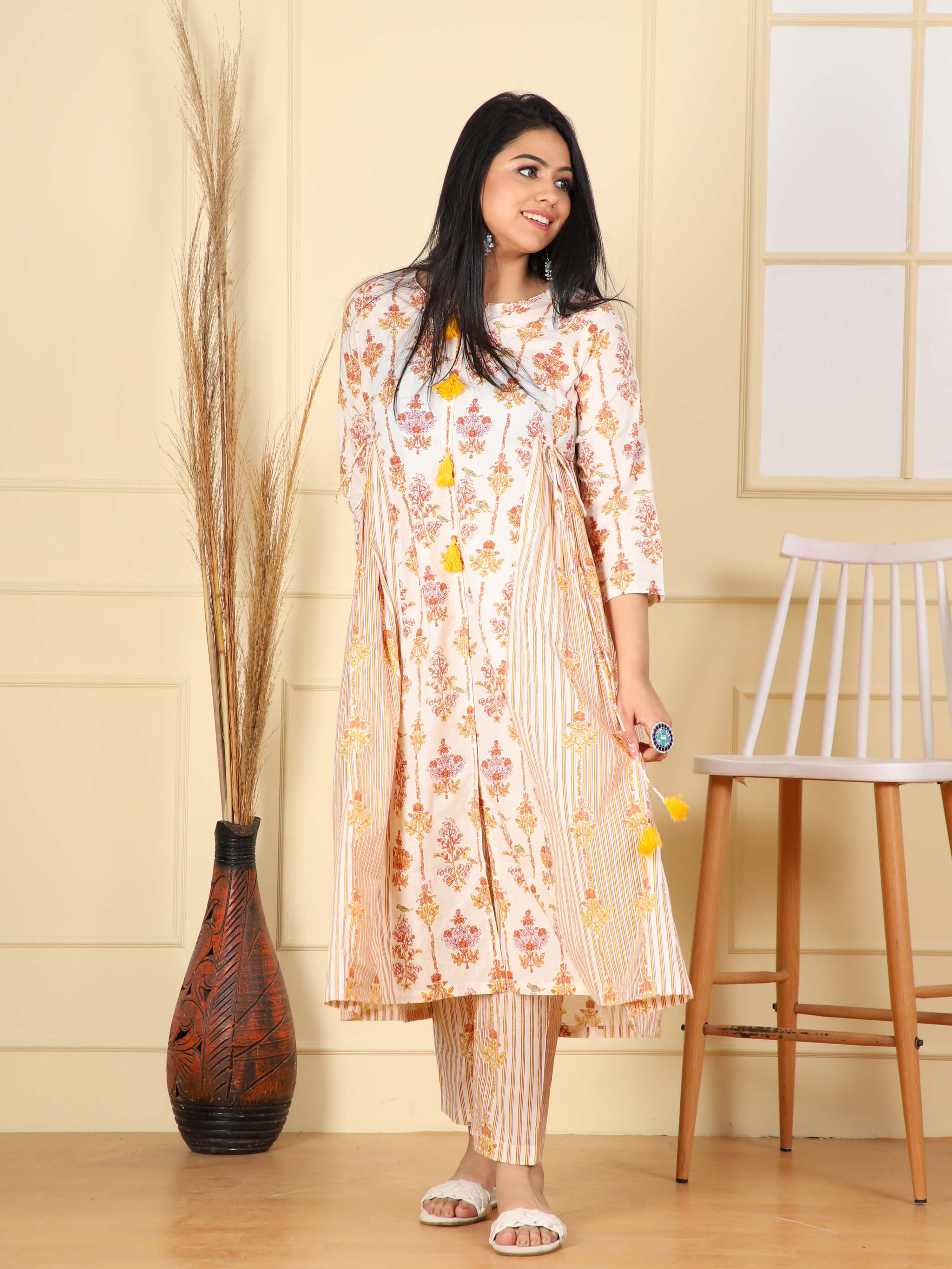 Cotton Printed Kurta with Pants