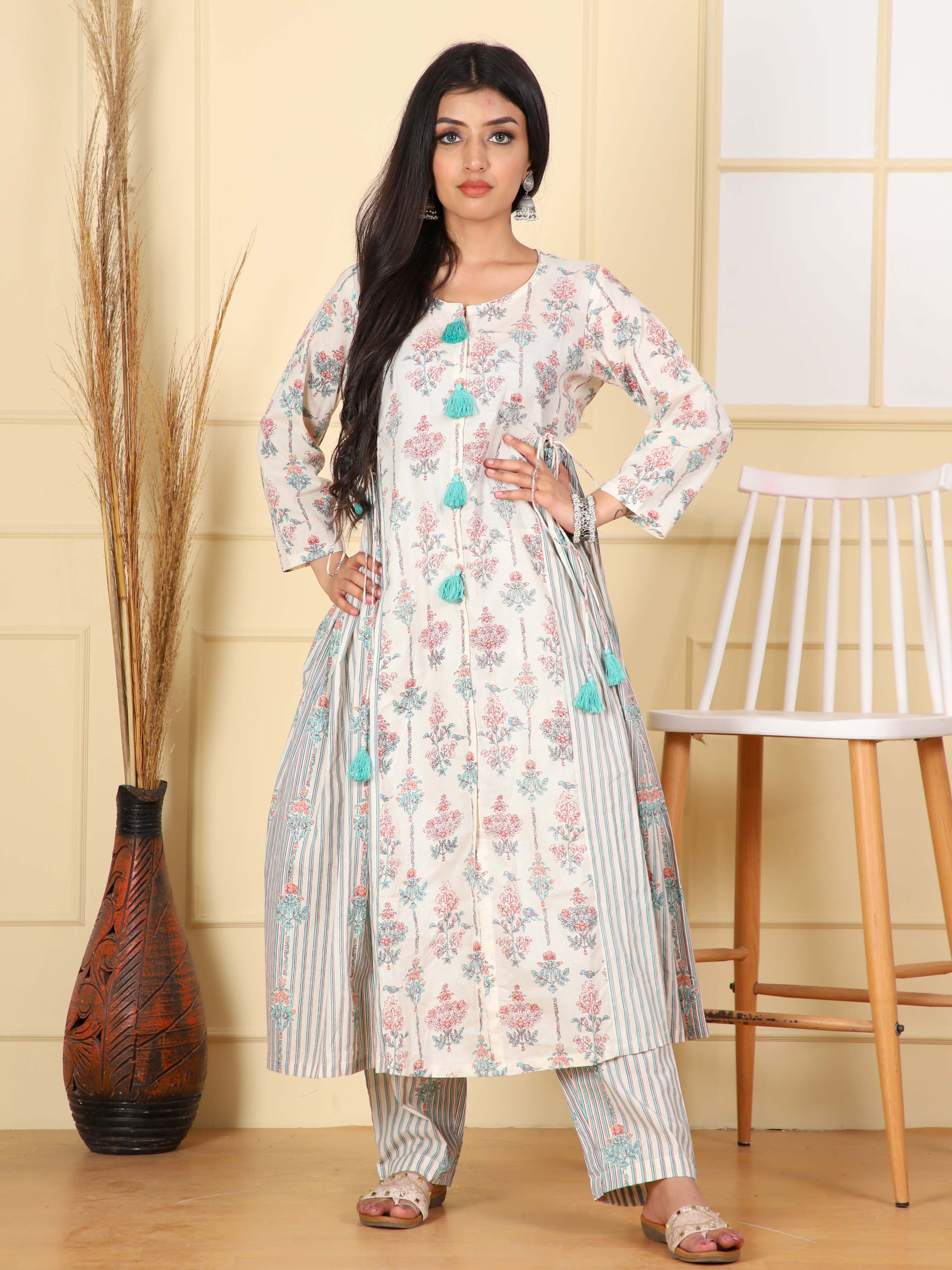 Cotton Printed Kurta with Pants