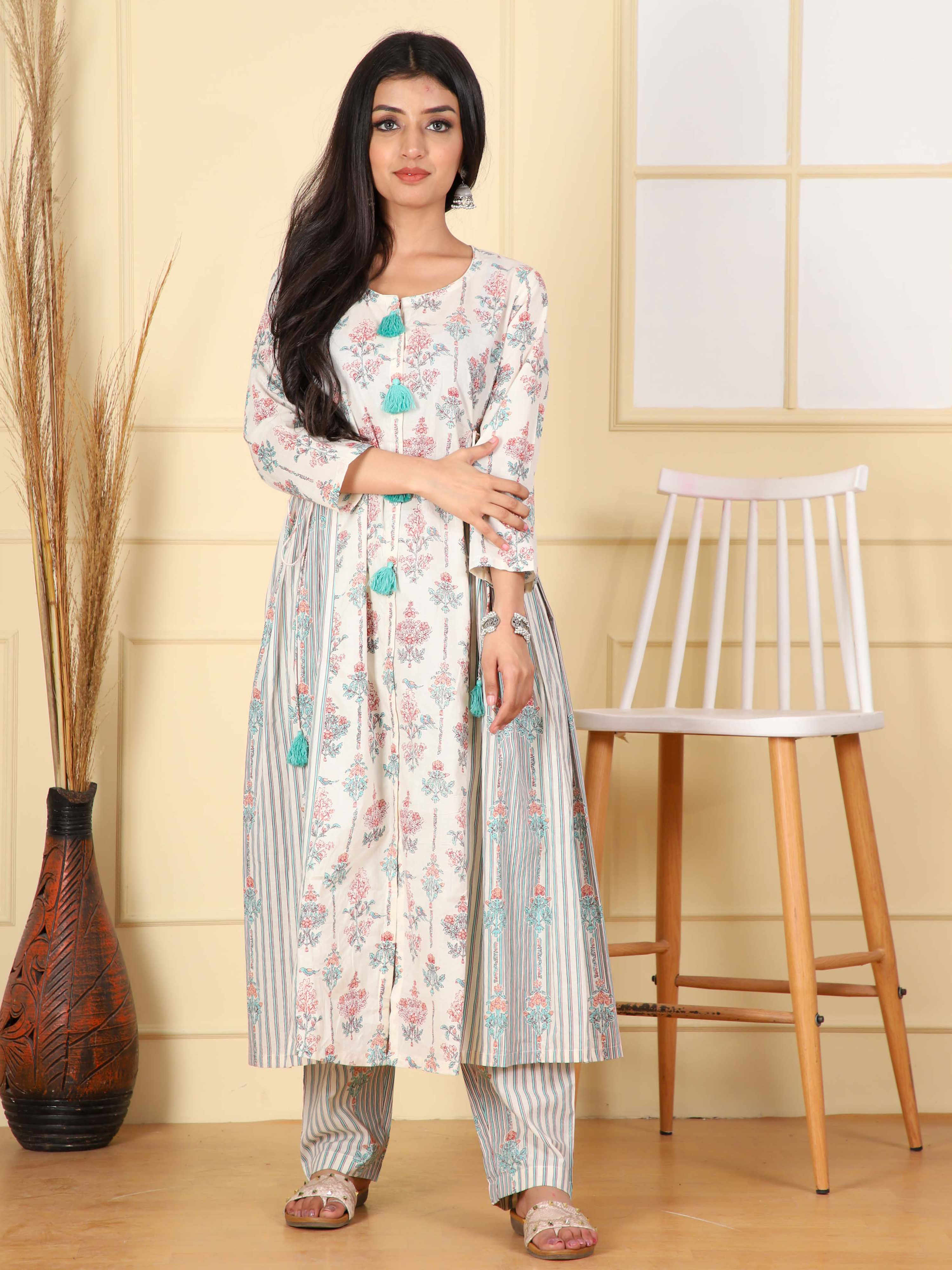 Cotton Printed Kurta with Pants