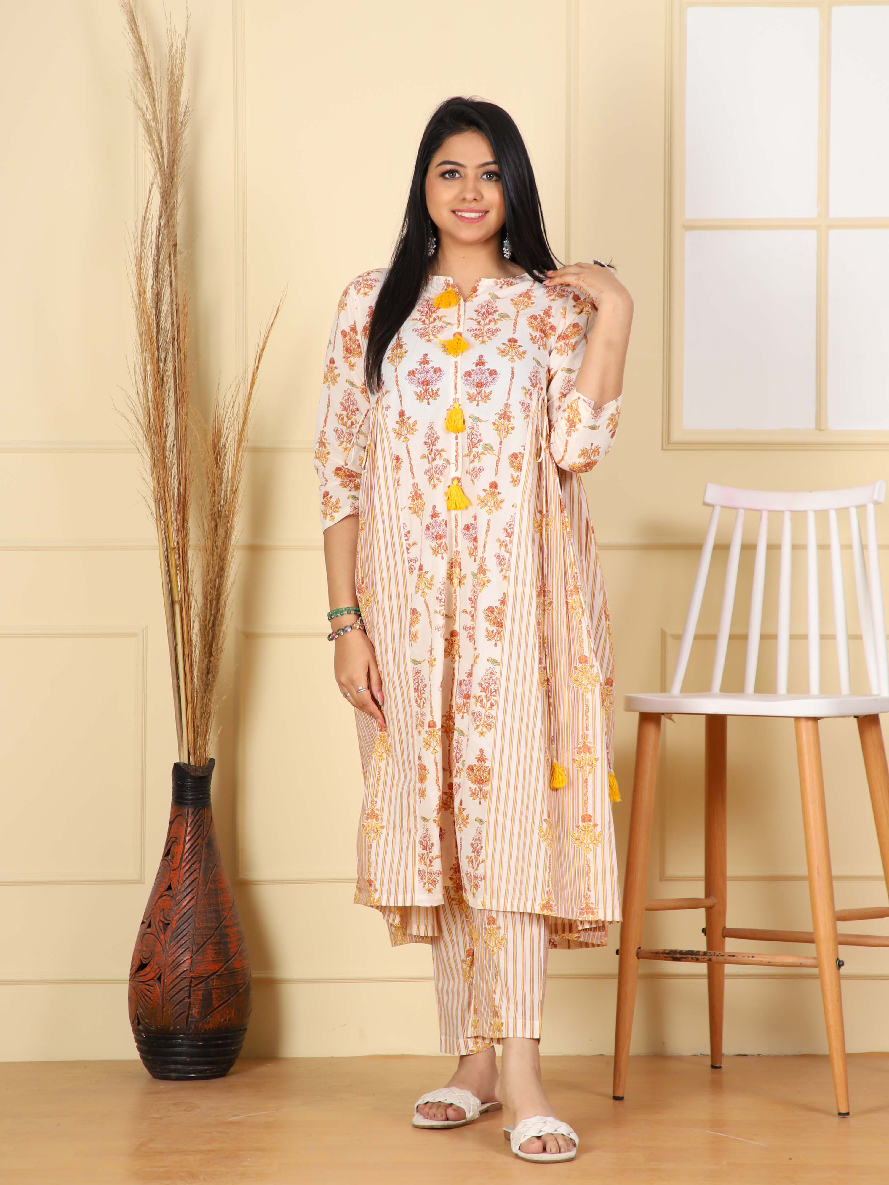 Cotton Printed Kurta with Pants